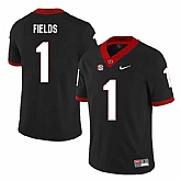 Georgia Bulldogs 1 Justin Fields Black Nike College Football Jersey Dzhi,baseball caps,new era cap wholesale,wholesale hats